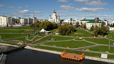 Вид на центральную часть Саранска. Архивное фото. Вид на центральную часть Саранска. Архивное фото.