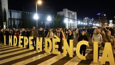 Митинг в поддержку независимости Каталонии. Архивное фото Митинг в поддержку независимости Каталонии. Архивное фото