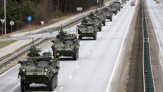 Показательный марш военнослужащих армии США Dragoon Ride в Латвии. Архивное фото Показательный марш военнослужащих армии США Dragoon Ride в Латвии. Архивное фото