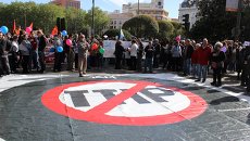 Акции протеста против соглашений о трансатлантической торговле. Архивное фото Акции протеста против соглашений о трансатлантической торговле. Архивное фото