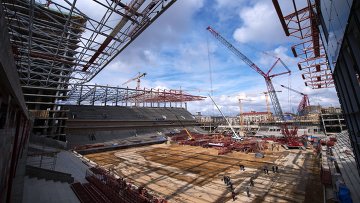 Строительство нового футбольного стадиона ЦСКА на 3-й Песчаной улице в Москве. Архивное фото Строительство нового футбольного стадиона ЦСКА на 3-й Песчаной улице в Москве. Архивное фото