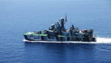 Ракетный корабль на воздушной подушке Самум во время учений в Средиземном море. Архивное фото Ракетный корабль на воздушной подушке Самум во время учений в Средиземном море. Архивное фото