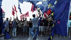Акция протеста в Салониках, Греция. Архивное фото Акция протеста в Салониках, Греция. Архивное фото