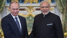 Президент России Владимир Путин и премьер-министр Индии Нарендра Моди во время официальной встречи в Кремле Президент России Владимир Путин и премьер-министр Индии Нарендра Моди во время официальной встречи в Кремле
