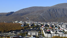 Вид на город Кировск. Архивное фото Вид на город Кировск. Архивное фото