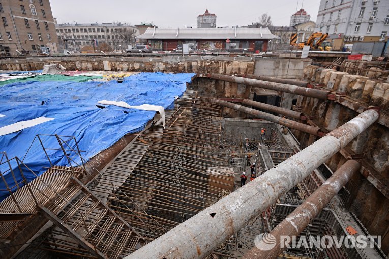 Строительство станции метро Хорошевская Третьего пересадочного контура Строительство станции метро Хорошевская Третьего пересадочного контура