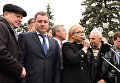 Лидер фракции ВО Батькивщина Юлия Тимошенко выступает на митинге у здания Верховной рады в Киеве, которую проводят аграрии Лидер фракции ВО Батькивщина Юлия Тимошенко выступает на митинге у здания Верховной рады в Киеве, которую проводят аграрии
