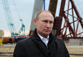 Президент России Владимир Путин во время прямой трансляции обращения с острова Тузла в Керченском проливе Президент России Владимир Путин во время прямой трансляции обращения с острова Тузла в Керченском проливе