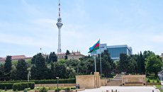 Телебашня и здание государственной телекомпании в Баку. Архивное фото Телебашня и здание государственной телекомпании в Баку. Архивное фото