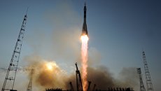 Пуск ракеты-носителя Союз-ФГ с транспортным пилотируемым кораблем Союз МС с космодрома Байконур. Архивное фото Пуск ракеты-носителя Союз-ФГ с транспортным пилотируемым кораблем Союз МС с космодрома Байконур. Архивное фото
