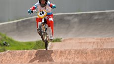 Спортсменка сборной России по велоспорту в дисциплине BMX Ярослава Бондаренко во время тренировки. Архивное фото Спортсменка сборной России по велоспорту в дисциплине BMX Ярослава Бондаренко во время тренировки. Архивное фото