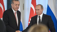 Президент России Владимир Путин и президент Турции Реджеп Тайип Эрдоган. Архивное фото Президент России Владимир Путин и президент Турции Реджеп Тайип Эрдоган. Архивное фото