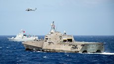 Корабль ВМС США LCS Coronado. Архивное фото Корабль ВМС США LCS Coronado. Архивное фото