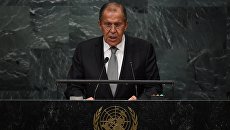 Глава МИД РФ Сергей Лавров во время выступления на Генассамблее ООН Глава МИД РФ Сергей Лавров во время выступления на Генассамблее ООН