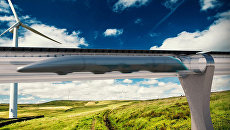Вакуумный поезд Hyperloop. Архивное фото Вакуумный поезд Hyperloop. Архивное фото