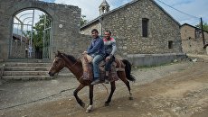 In city Hadrut breakaway Nagorno-Karabakh Republic.  Archival photo