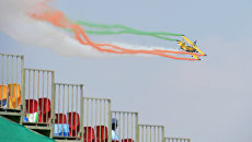 Участники скандинавской авиационной шоу-группы Sky Cats на церемонии открытия Aero India 2017 на авиабазе Елаханка в Бангалоре Участники скандинавской авиационной шоу-группы Sky Cats на церемонии открытия Aero India 2017 на авиабазе Елаханка в Бангалоре