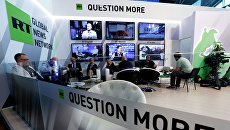 Павильон телекомпании RT на XIX Петербургском международном экономическом форуме Павильон телекомпании RT на XIX Петербургском международном экономическом форуме