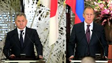 Министр иностранных дел РФ Сергей Лавров и министр обороны РФ Сергей Шойгу. Архивное фото Министр иностранных дел РФ Сергей Лавров и министр обороны РФ Сергей Шойгу. Архивное фото
