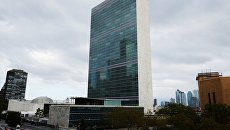 Штаб-квартира Организации объединенных наций в Нью-Йорке, США. Архивное фото Штаб-квартира Организации объединенных наций в Нью-Йорке, США. Архивное фото