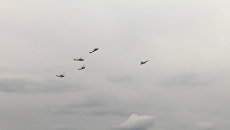 Совместный пролет Су-30СМ и Ночных охотников на шоу в честь 25-летия Беркутов Совместный пролет Су-30СМ и Ночных охотников на шоу в честь 25-летия Беркутов