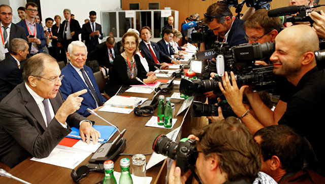 Министр иностранных дел России Сергей Лавров на министерской встрече ОБСЕ в австрийском Мауэрбахе