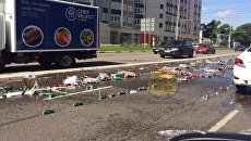 Банки с пивом на дороге в Химках Банки с пивом на дороге в Химках