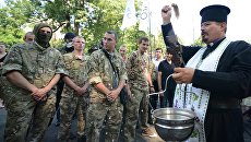 Проводы бойцов батальона нацгвардии Шахтерск в Киеве в зону силовой операции Проводы бойцов батальона нацгвардии Шахтерск в Киеве в зону силовой операции
