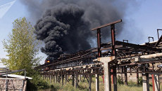 Пожар на химзаводе Наирит в Ереване, Армения. Архивное фото Пожар на химзаводе Наирит в Ереване, Армения. Архивное фото