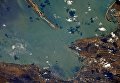 Космический снимок зоны строительства моста через Керченский пролив от космонавта Сергей Рязанского. 2 сентября 2017 Космический снимок зоны строительства моста через Керченский пролив от космонавта Сергей Рязанского. 2 сентября 2017