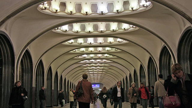 Станция Маяковская Московского метрополитена. Архивное фото