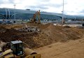 Строительная техника на территории строительства нового терминала аэропорта Домодедово Строительная техника на территории строительства нового терминала аэропорта Домодедово