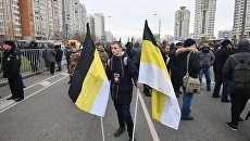 Участник акции Русский марш в Москве. 4 ноября 2017 Участник акции Русский марш в Москве. 4 ноября 2017
