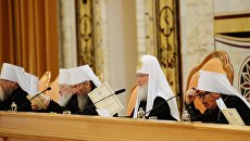Патриарх Московский и всея Руси Кирилл на заседании Архиерейского собора 2017 Патриарх Московский и всея Руси Кирилл на заседании Архиерейского собора 2017
