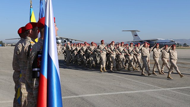 Российские военнослужащие на авиабазе Хмеймим в Сирии. 11 декабря 2017