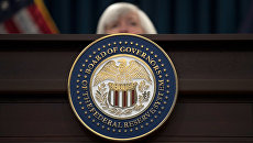 Герб Федеральной резервной системы США. Архивное фото Герб Федеральной резервной системы США. Архивное фото