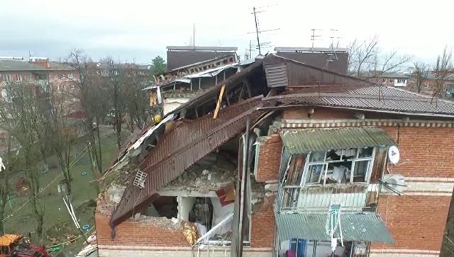 Жилой дом на Славянской улице в Краснодаре, где произошел взрыв газа. Архивное фото