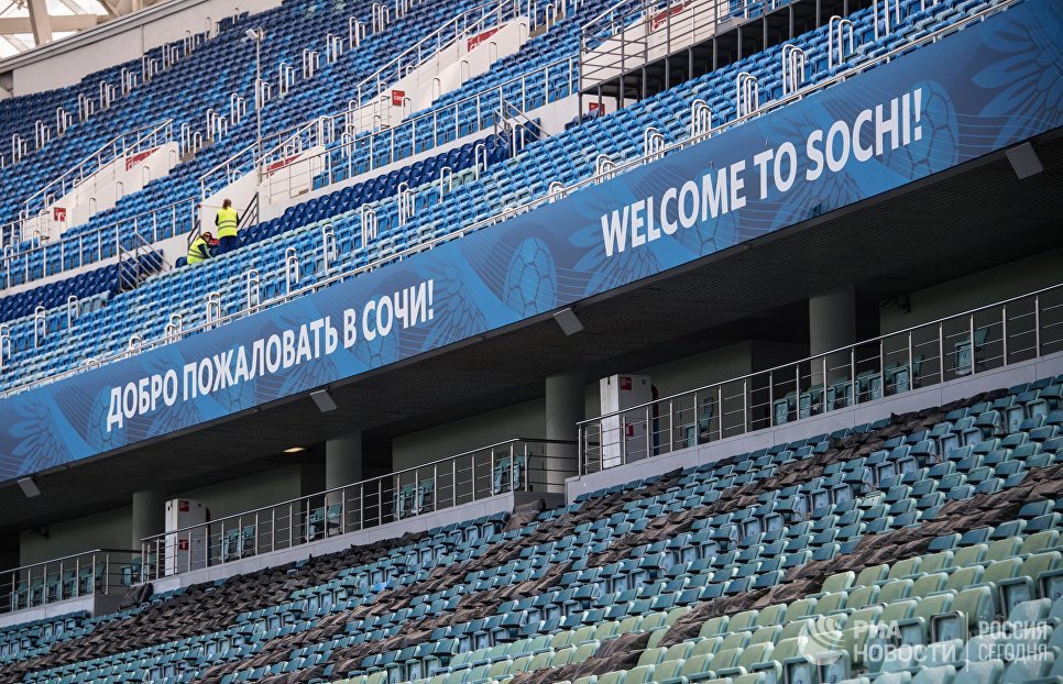 Стадион Фишт в Сочи в преддверии чемпионата мира по футболу 2018
