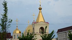 Церковь Архангела Михаила в центре Грозного, в которой четверо боевиков пытались захватить прихожан в качестве заложников. 19 мая 2018