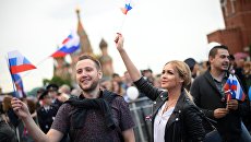 Празднование Дня России в Москве. Архивное фото Празднование Дня России в Москве. Архивное фото