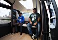 Тест-драйв прототипа беспилотного электробуса ШАТЛ, предоставленного российским производителем грузовых автомобилей КамАЗ, в Казани Тест-драйв прототипа беспилотного электробуса ШАТЛ, предоставленного российским производителем грузовых автомобилей КамАЗ, в Казани