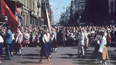 Народные гулянья в день праздника песни в Латвии. 1966 год Народные гулянья в день праздника песни в Латвии. 1966 год