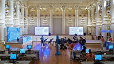 Пресс-центр чемпионата мира по футболу FIFA 2018 в Колонном зале Дома Союзов в Москве Пресс-центр чемпионата мира по футболу FIFA 2018 в Колонном зале Дома Союзов в Москве