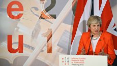 Премьер-министр Великобритании Тереза Мэй на неформальной встрече глав стран-членов ЕС в Зальцбурге. 20 сентября 2018 Премьер-министр Великобритании Тереза Мэй на неформальной встрече глав стран-членов ЕС в Зальцбурге. 20 сентября 2018
