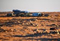 Вывоз ракеты-носителя Союз-ФГ с пилотируемым кораблем Союз МС-10 на стартовый стол первой Гагаринской стартовой площадки космодрома Байконур Вывоз ракеты-носителя Союз-ФГ с пилотируемым кораблем Союз МС-10 на стартовый стол первой Гагаринской стартовой площадки космодрома Байконур