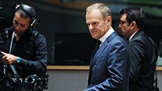 Председатель Европейского совета Дональд Туск на саммите ЕС в Брюсселе. 18 октября 2018 Председатель Европейского совета Дональд Туск на саммите ЕС в Брюсселе. 18 октября 2018