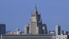 Вид на здание МИД РФ на Смоленской площади в Москве. Архивное фото Вид на здание МИД РФ на Смоленской площади в Москве. Архивное фото