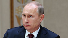 Президент России Владимир Путин на заседании Высшего Евразийского экономического совета. Фото с места события Президент России Владимир Путин на заседании Высшего Евразийского экономического совета. Фото с места события